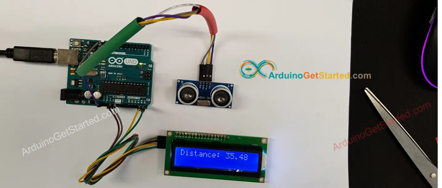 Arduino Ultrasonic LCD Wiring Diagram