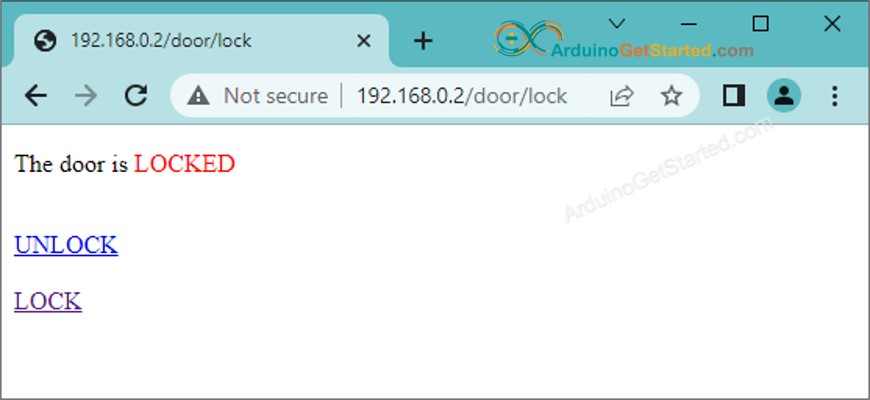 Arduino Uno R4 door lock web browser