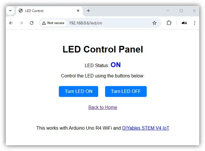 LED Control Page Demo