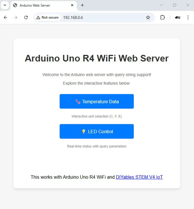 Arduino Uno R4 Web Server Query Strings