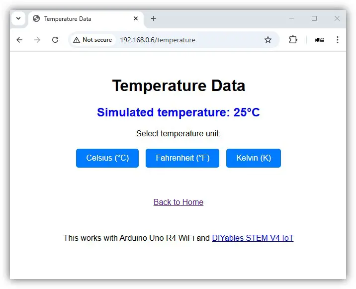 Arduino Uno R4 Web Server Temperature Query Strings