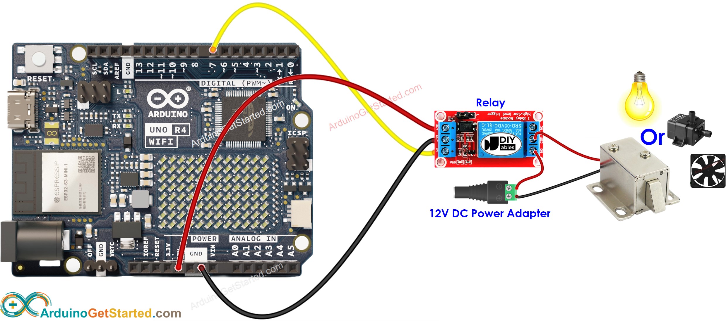 Arduino Uno R4 WiFi controls Relay via Web