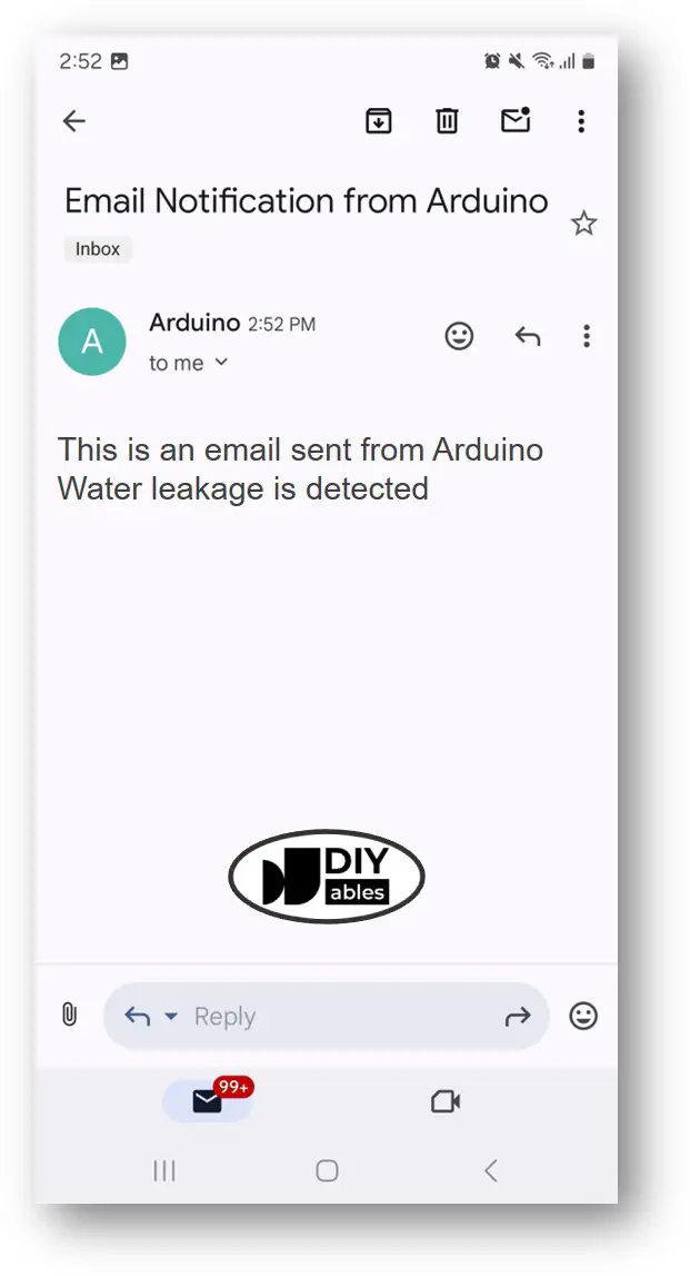 Arduino water sensor email