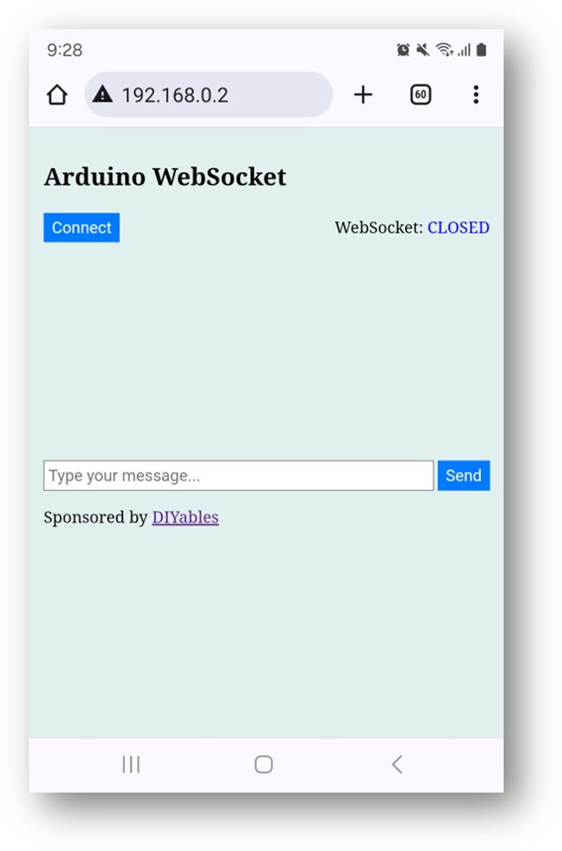 Arduino websocket web browser