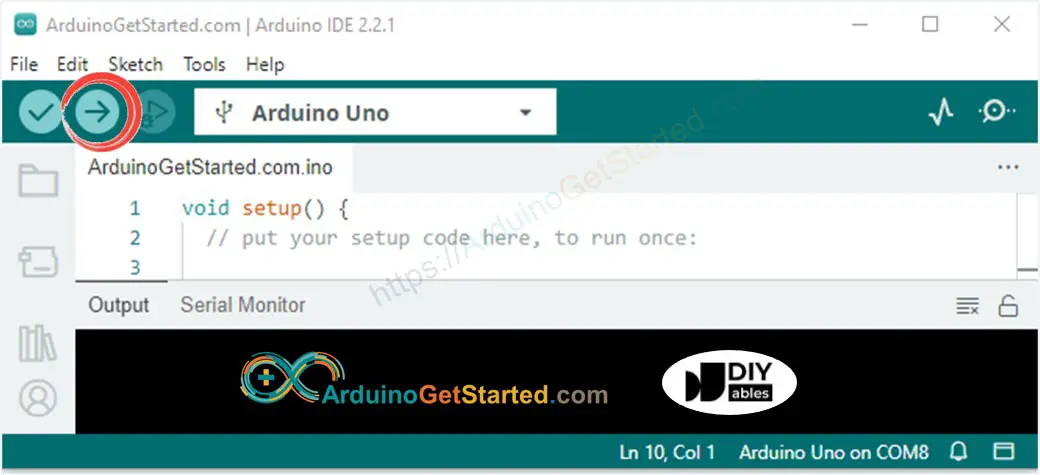 Arduino IDE Upload Code
