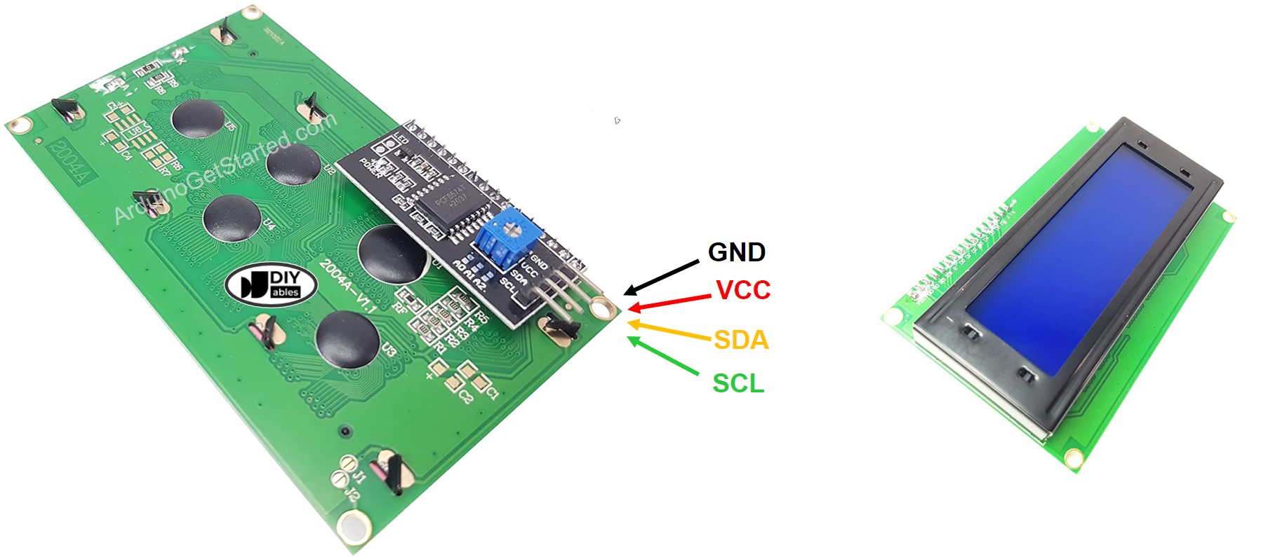 LCD 20x4 I2C Pinout