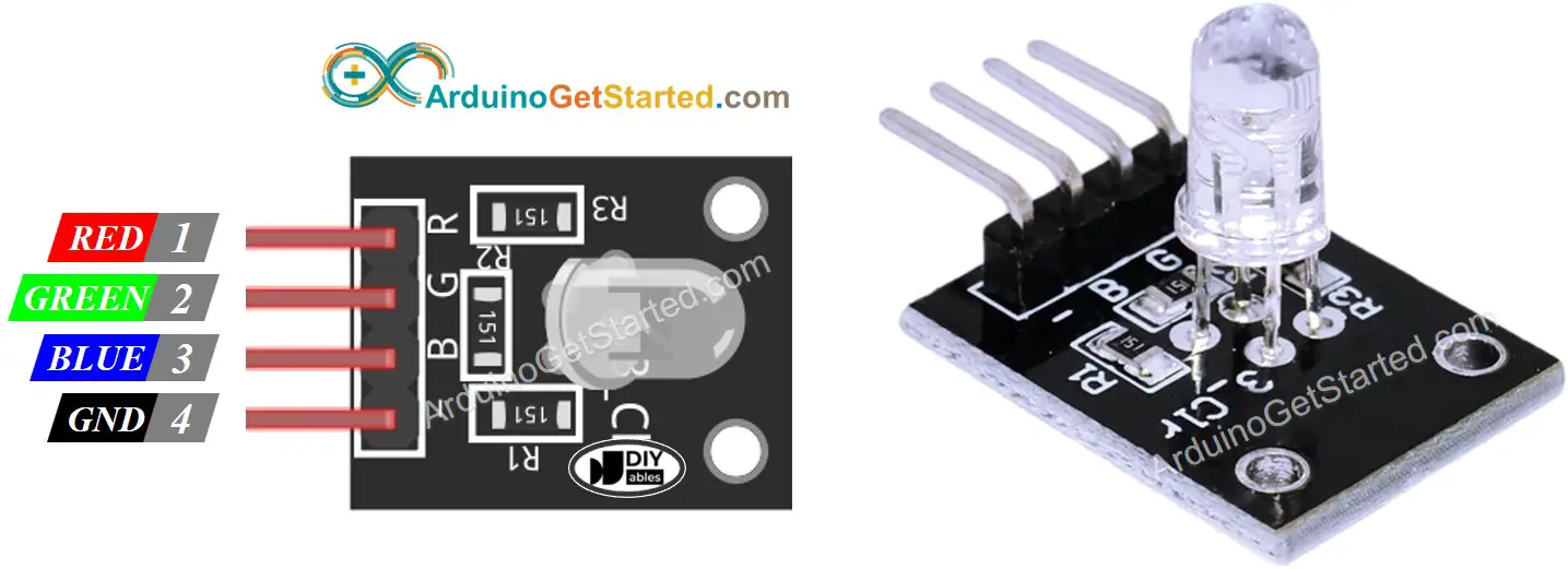 How to use RGB LED with Arduino - Circuit Diagram, Code