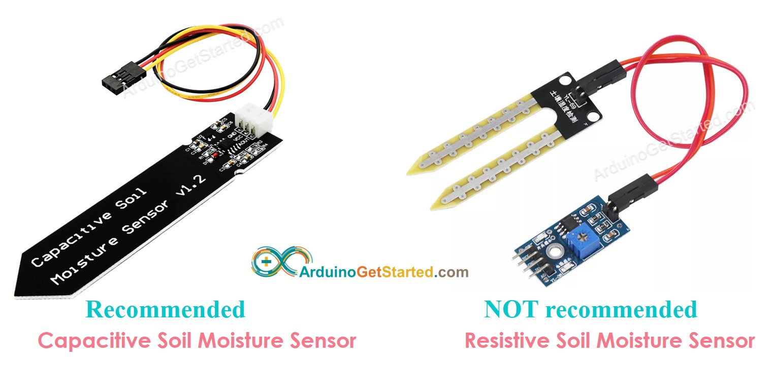 capacitive moisture sensor vs resistive moisture sensor