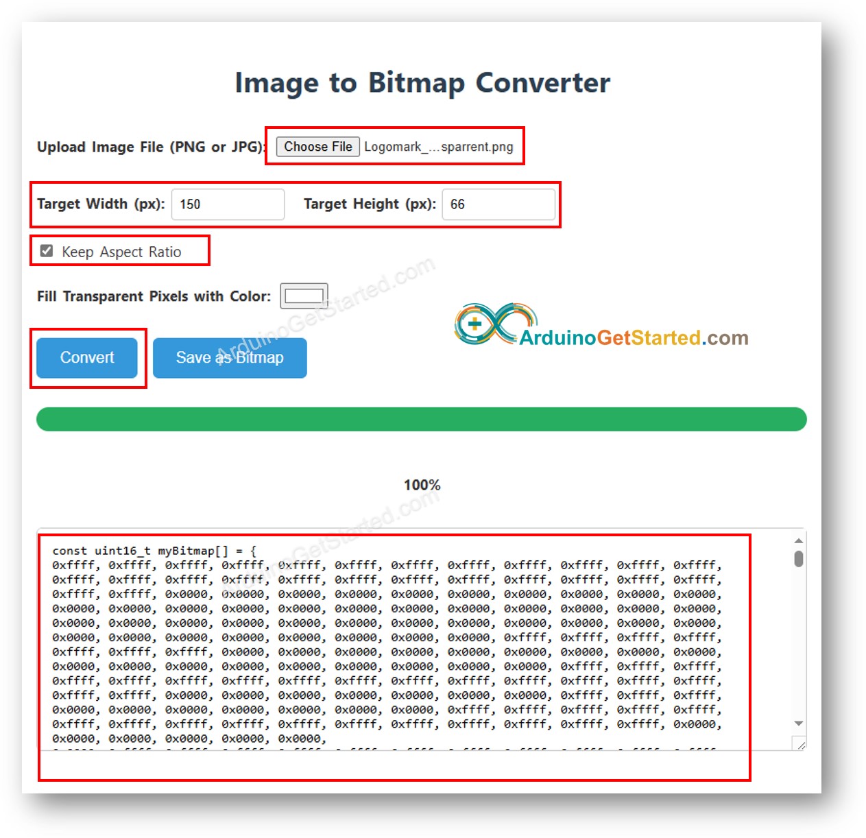 image to bitmap array