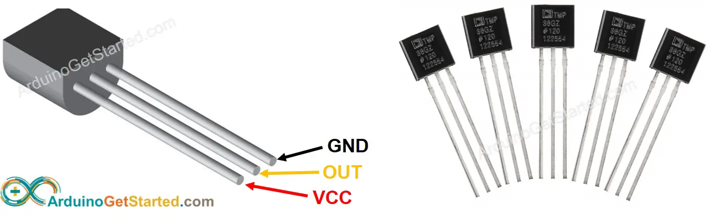 TMP36 temperature sensor Pinout